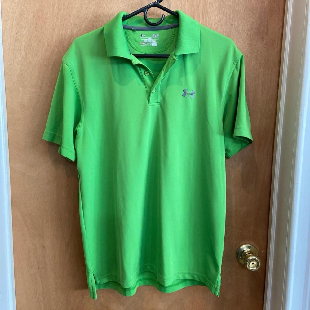 Under Armour Green Polo Shirt Sporty Casual